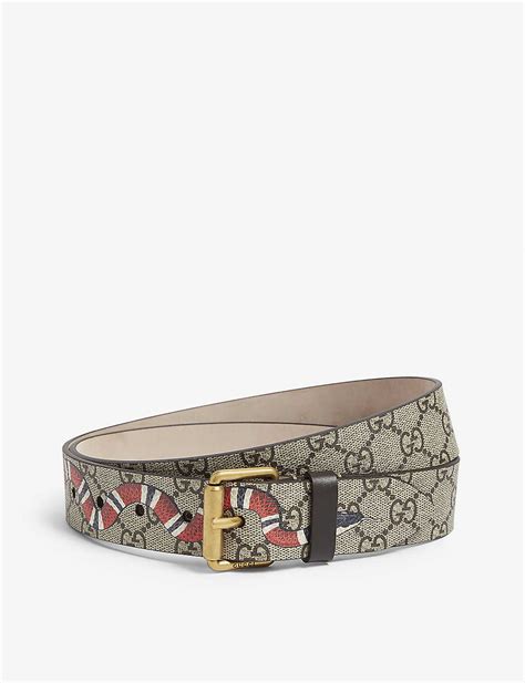 GUCCI - Snake GG Supreme canvas belt | Selfridges.com