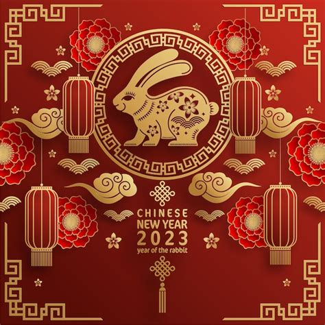 Premium Vector | Happy chinese new year 2023 year of the rabbit
