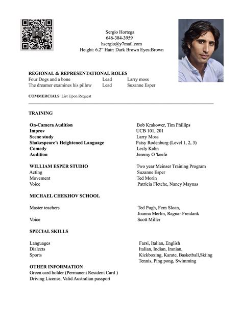 Free Resume Template With Headshot