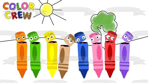 Color Crew Crayons Orange Green Yellow Brown Blue Pink Red Purple Sun – A Birthday Place