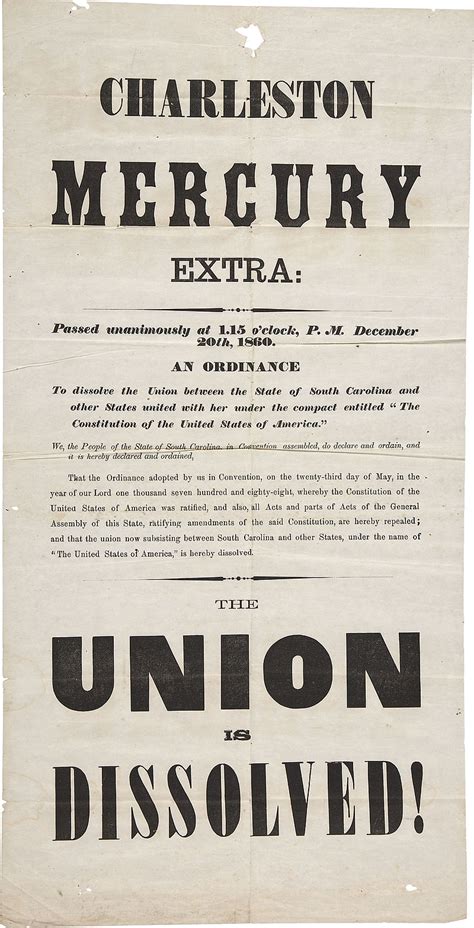 Secession of South Carolina (1860) – American History Told By ...