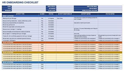 Onboarding Training Schedule Template