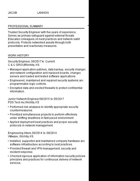 Security Engineer Resume Example + Helpful Tips