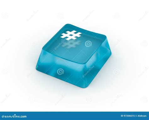 Pound Sign on Keyboard Button. 3D Rendering Stock Illustration ...