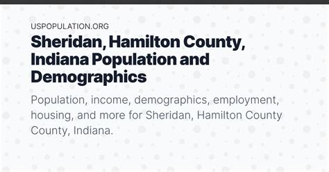 Sheridan, Hamilton County, Indiana Population | Income, Demographics ...