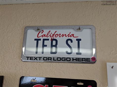 Custom Chrome License Plate Frame - Choice of Lettering - TFB Designs