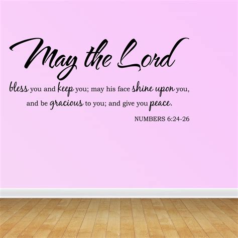 Empresal May The Lord Bless You And Keep You Scripture Bible Verse Wall Decals Black 28"Hx13"W ...