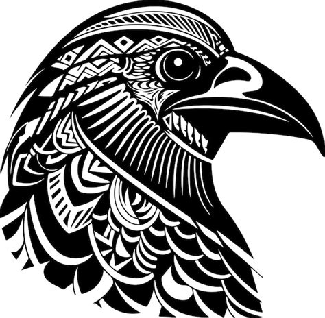 Premium Vector | Vector ornamental ancient raven crow illustration ...