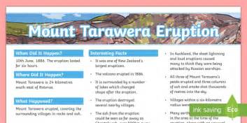 Mount Tarawera Eruption Fact File (teacher made)