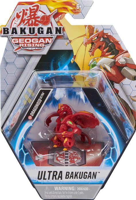 Bakugan Ultra, Dragonoid, 3-inch Tall Geogan Rising Collectible Action Figure and Trading Card ...