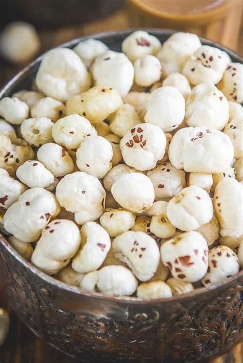 Close up shot of Roasted makhana recipe. | Nutritional snacks ...