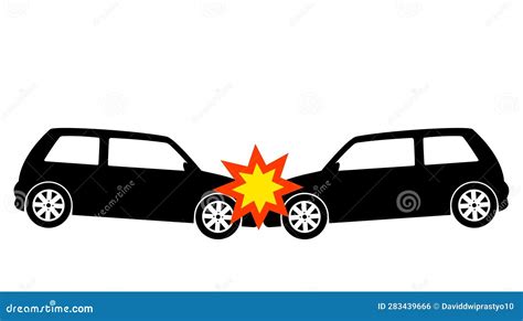 Car Crash Accident Silhouette Illustration Stock Vector - Illustration ...