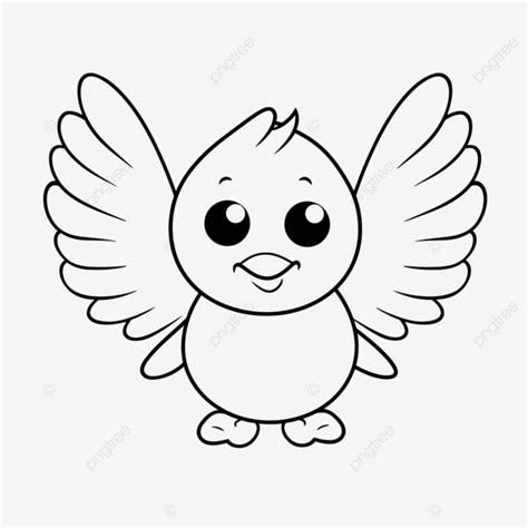 Cute Baby Bird Coloring Pages Outline Sketch Drawing Vector, Baby ...