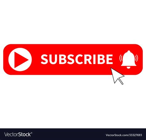 Red button subscribe channel on white Royalty Free Vector