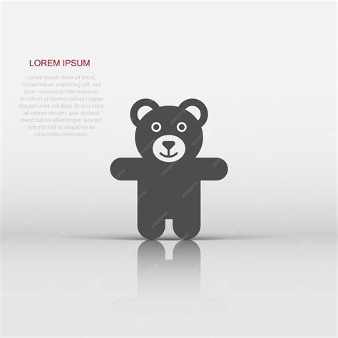 Premium Vector | Teddy bear plush toy icon vector illustration business concept bear pictogram