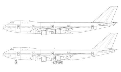Boeing 747-100 blank illustration templates – Norebbo