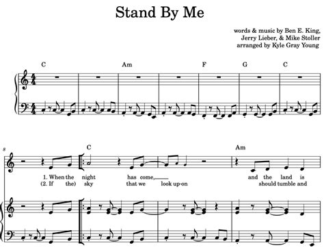 Ben E. King - Stand By Me (piano/vocal/guitar sheet music)