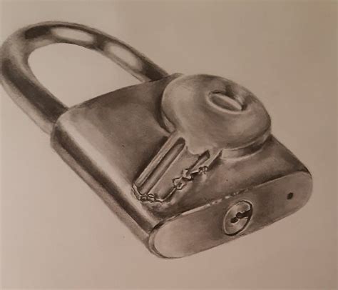 Realistic lock drawing | Key drawings, Easy canvas art, Lock drawing