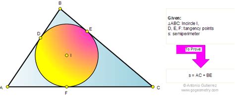 Geometry classes, Problem 341. Triangle, Inscribed circle, Tangent, Semiperimeter. Math teacher ...