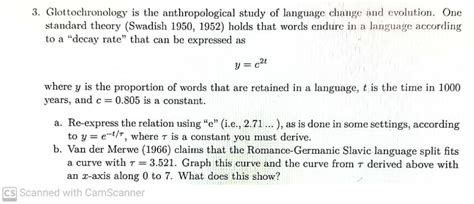 Solved Glottochronology is the anthropological study of | Chegg.com