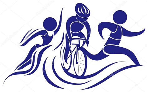 Icono deportivo para triatlón en color azul vector, gráfico vectorial © blueringmedia imagen ...