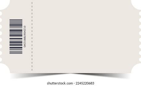 Blank Ticket Mockup Realistic Template Isolated Stock Illustration ...