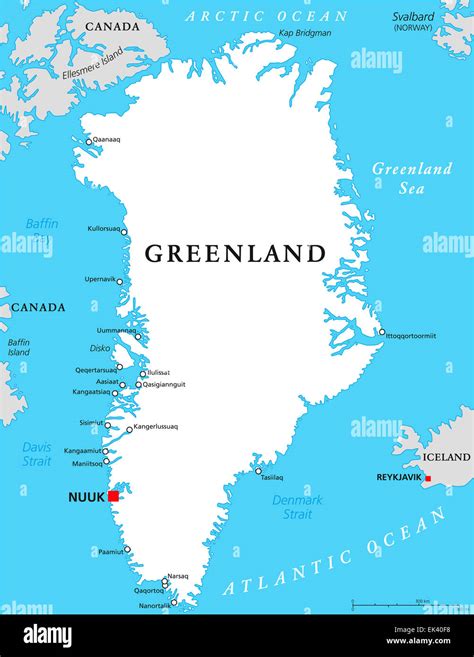 Greenland Political Map Stock Photo - Alamy