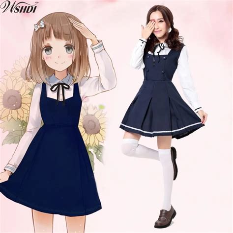 Lovely Japan School Uniform Costume Japan Anime Girl Maid Sailor School Lolita Sexy Dress women ...