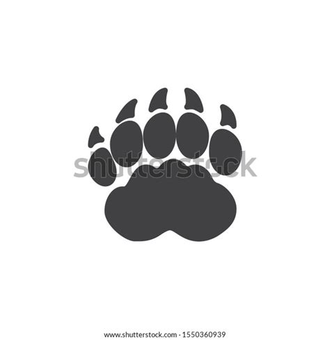 Badger Paw Print Vector Icon Filled Stock Vector (Royalty Free ...