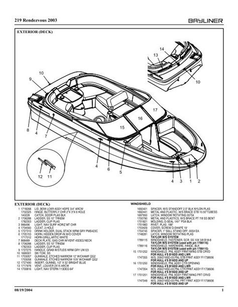 exterior (deck) - Bayliner Parts