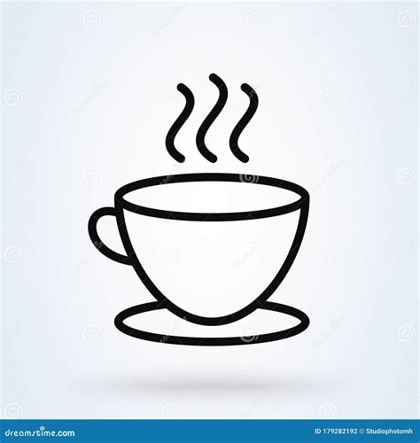 Tea, Coffee Cup Line Art Icon. Drink Vector Illustration Stock Vector - Illustration of ...