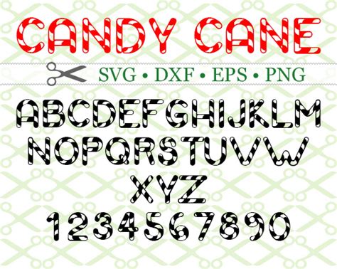 CANDY CANE SVG FONT-Cricut & Silhouette Files SVG DXF EPS PNG | MONOGRAMSVG.COM by SVG Designs