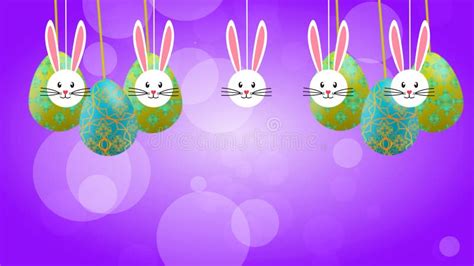 Swinging Eggs and Cute Bunny Face Background Image Stock Illustration - Illustration of concept ...