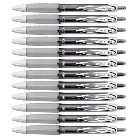 Uni-Ball Signo 207 Colors Retractable Gel Pen, 0.7mm, Medium Point, Black Ink, 12 Count ...