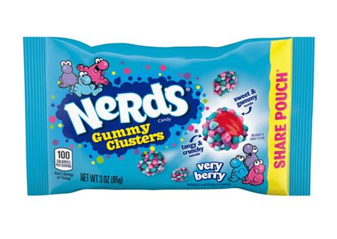 (S5-07) Wonka Nerds Gummy Clusters - Very Berry - SHARE POUCH 3 oz x 12 ...