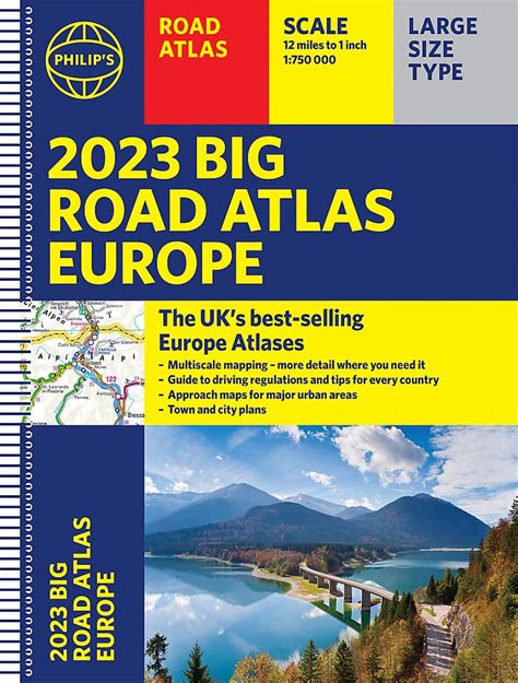 Buy 2023 Philip's Big Road Atlas Europe: (A3 Spiral binding) (Philip's ...