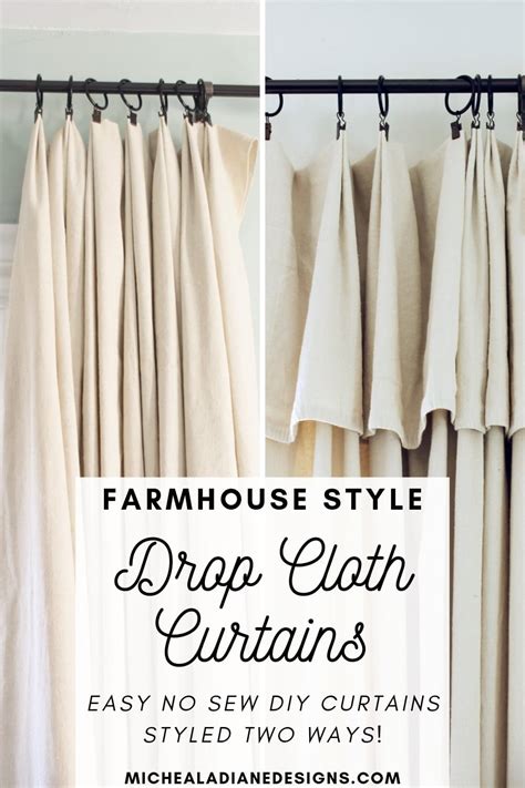 DIY Drop Cloth Curtains- 2 Ways - Micheala Diane Designs