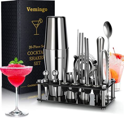 Cocktail Making Set 750ml Cocktail Shakers Cocktail Shaker Kit Stainless Steel Bar Tool Set with ...