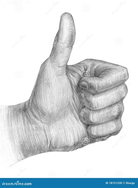 Illustration of a Pencil Thumb Up Stock Photo - Image of male, pencil: 18151330