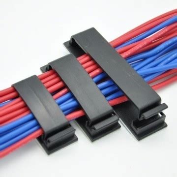 Nylon Self Adhesive Backed Flat Ribbon Cable Clamp Black 19mm x 45mm - MODDIY