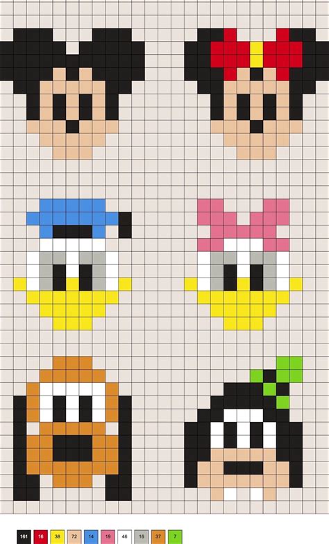 Mickey Mouse Perler Beads (30+ Free Patterns!) | Pixel art pattern, Easy pixel art, Pixel art ...