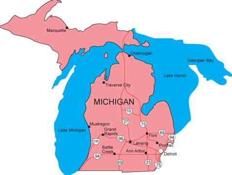 MI Map - Michigan State Map