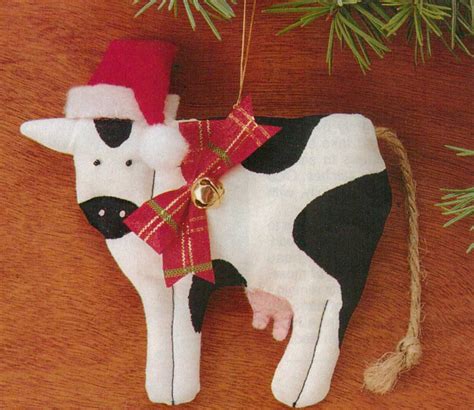 Cow ornaments, Felt ornaments, Christmas ornaments