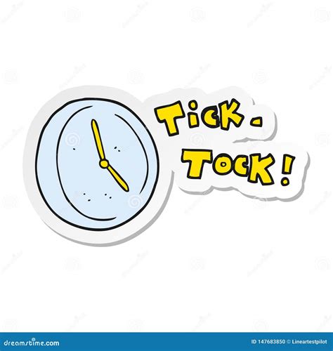 Sticker of a Cartoon Ticking Clock Stock Vector - Illustration of symbol, icon: 147683850