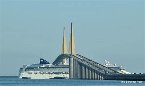 Florida Sunshine Skyway Bridge and the Cruise Ship - The Suncoast Post