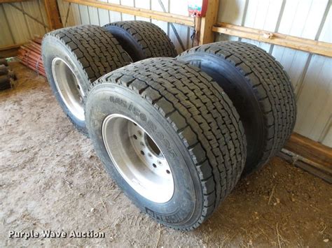 (4) Michelin X One XDN2 445/50R22.5 super single tires and wheels in Laverne, OK | Item EQ9106 ...