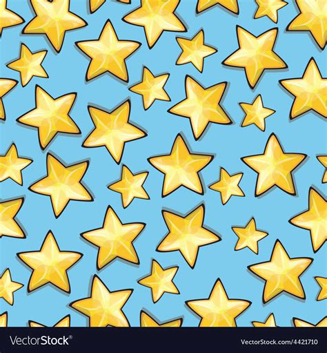 Cartoon stars against blue background seamless Vector Image