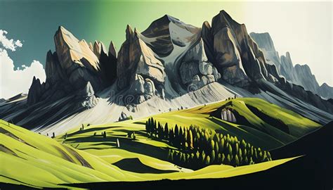 Stunning Landscape Artwork, Made with Generative AI Stock Illustration - Illustration of ...