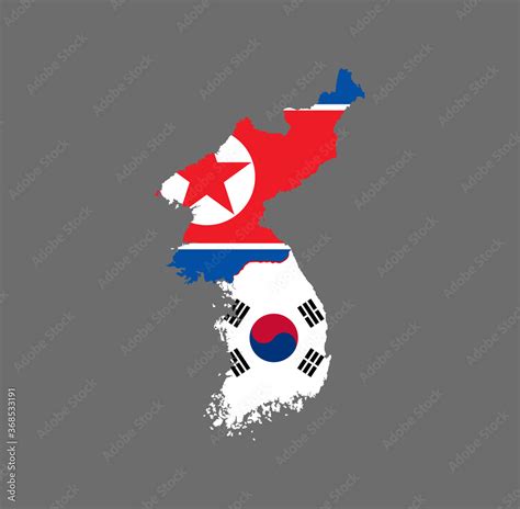 Vettoriale Stock Map of the Korean peninsula, split into North and ...