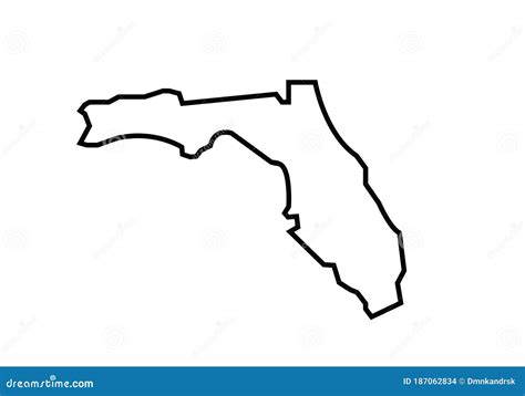 Florida Outline Map State Shape Stock Vector - Illustration of ...